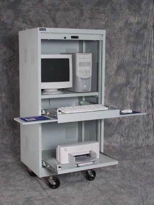 Secure Computer Cabinet Open