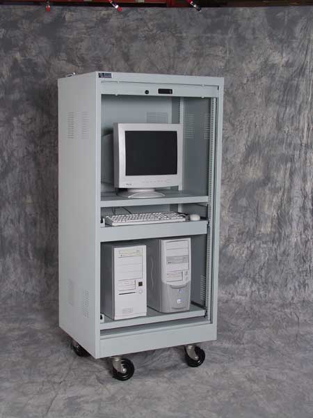 Open Secure Computer Storage Cabinet