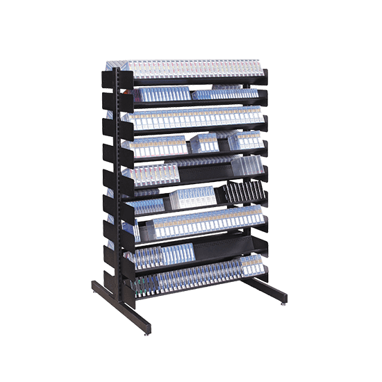 Double-Sided 54-inch tall Multimedia Storage Rack